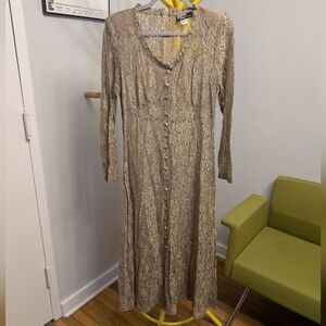 Vintage 90s Dawn Joy Fashions lace overlay dress
